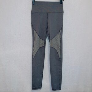 Aerie chill play move gray high waisted mesh panel athletic leggings size small